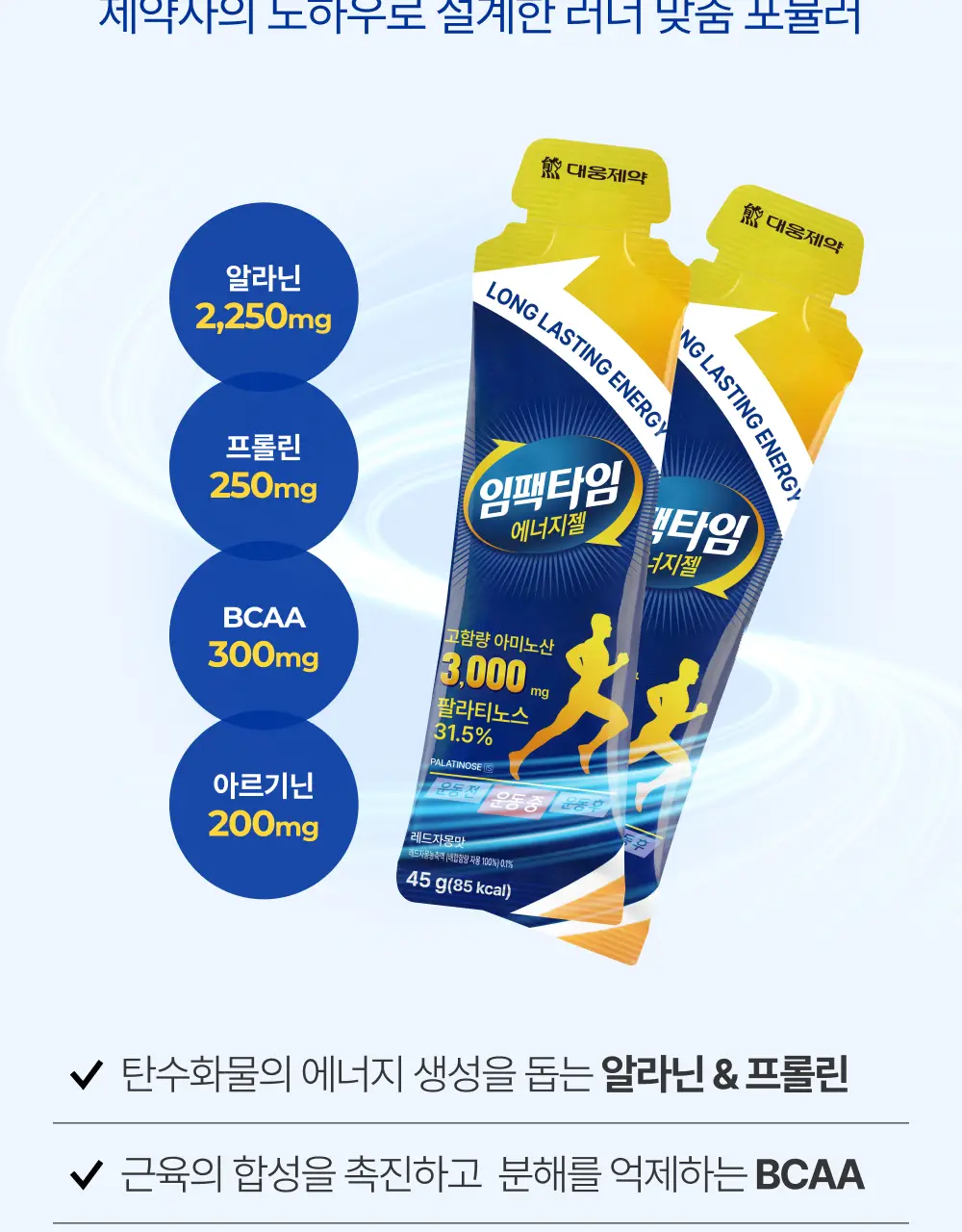[심으뜸 Pick] 임팩타임 에너지젤 45g 12포 (12일분) / 러닝필수템 유산소 상세페이지 3